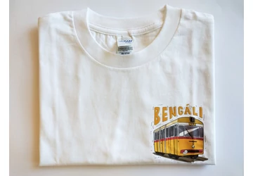 Bengáli villamos grafikával ellátott felnőtt uniszex rövid ujjú póló, M, L, XL, 2XL méretben